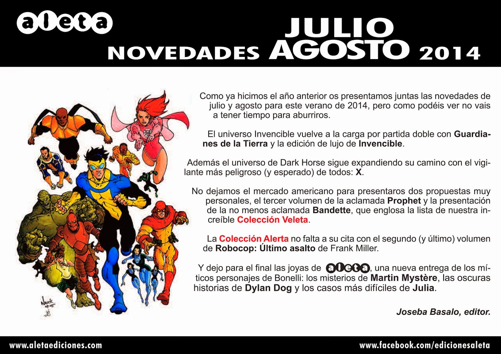 Avance novedades julio-agosto 2014 de Aleta
